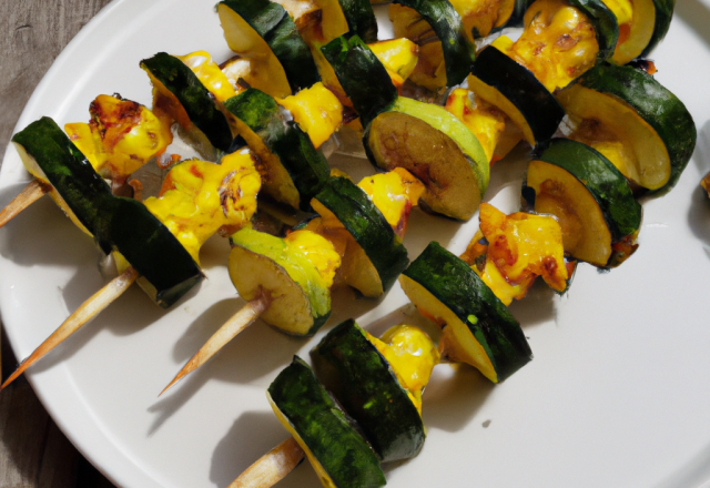 Brochettes de courgettes