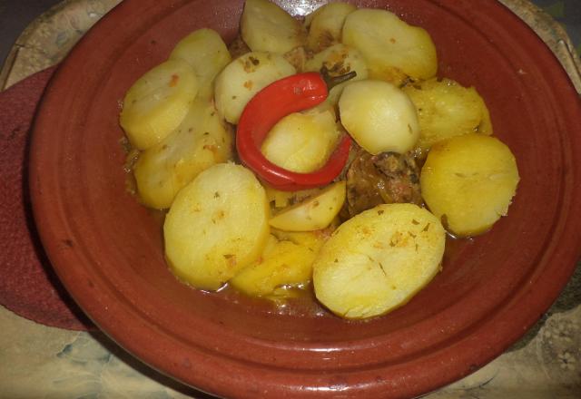 Tajine de veau aux pommes de terre et olives vertes