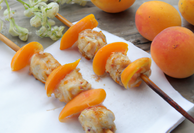 Brochettes abricots boudin blanc