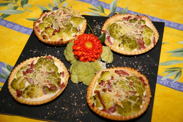 Tartelettes légères au chou fleur vert