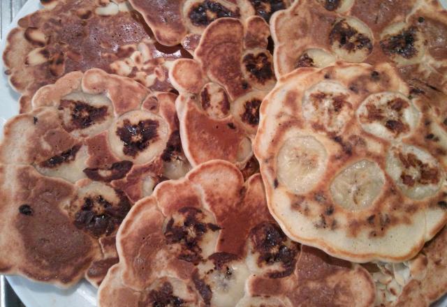 Pancakes aux pépites de chocolat et banane