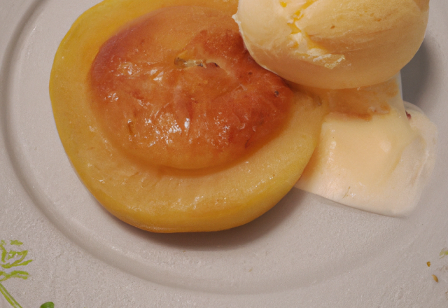 Pommes reinette au four et sorbet de coing