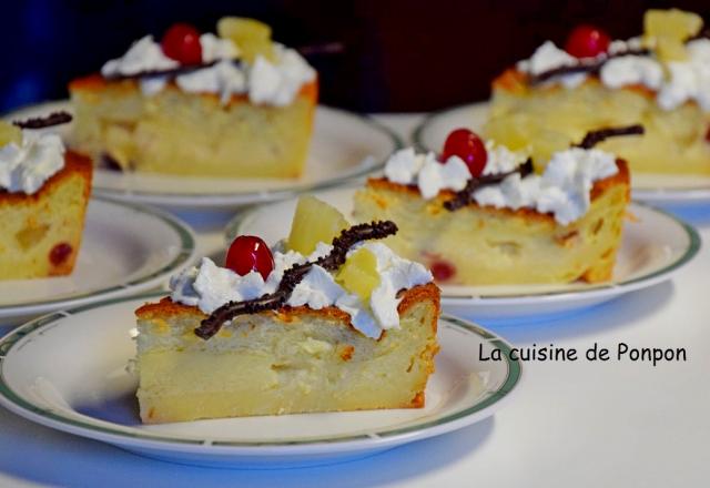 Gâteau magique à l'ananas et aux griottines