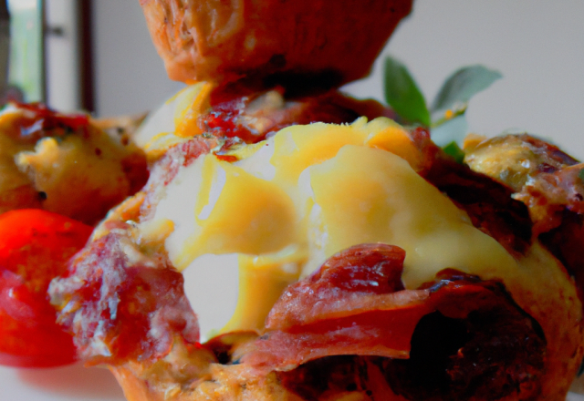 Muffin salé tomate fromage saucisson