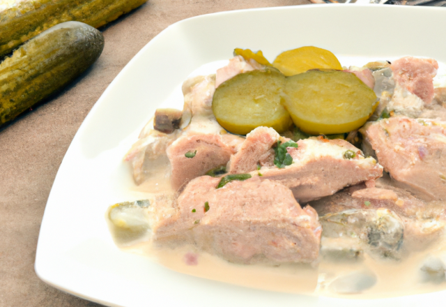 Blanquette de veau aux cornichons