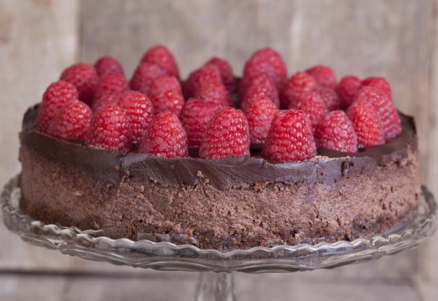 Fondant au chocolat noir et aux framboises