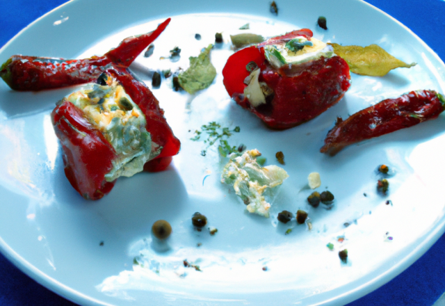 Piments doux farcis au Roquefort Papillon