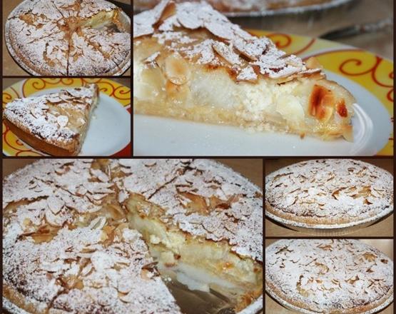 Tarte amandine aux poires et crème d'amandes sur pâte sablée