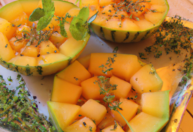 Poêlée de melon au romarin