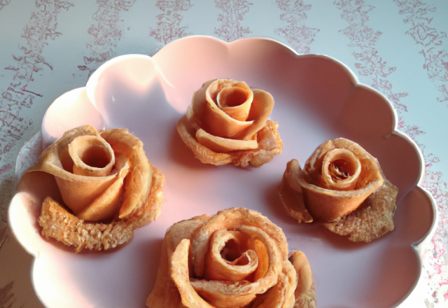 Roses des Sables à la pâte d'amande arrosées de miel à l'eau de rose