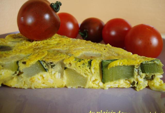 Omelette aux courgettes et basilic