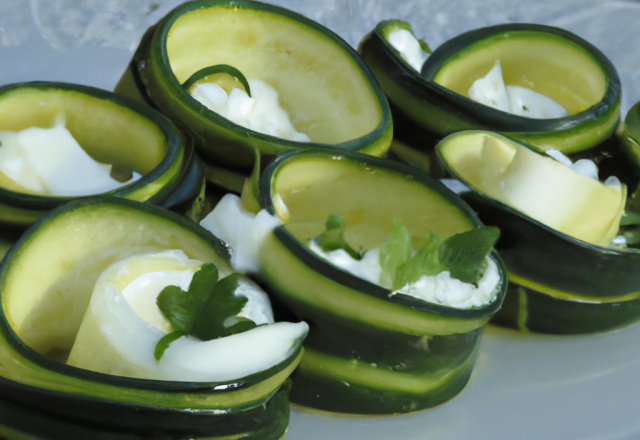 Roulés de courgettes au chèvre frais