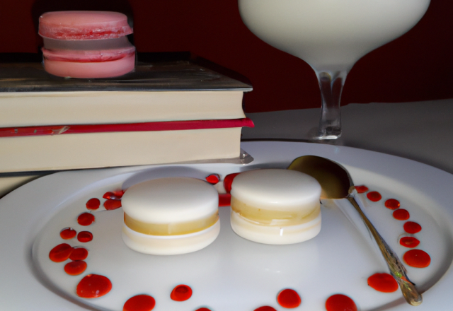 Panna cotta accompagné de ses macarons