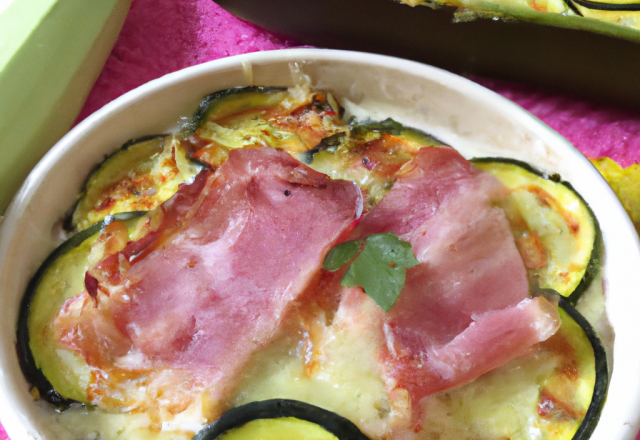 Gratin léger de courgette au jambon