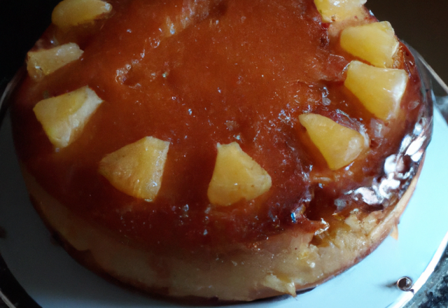 Gâteau vanillé à l'ananas caramélisé