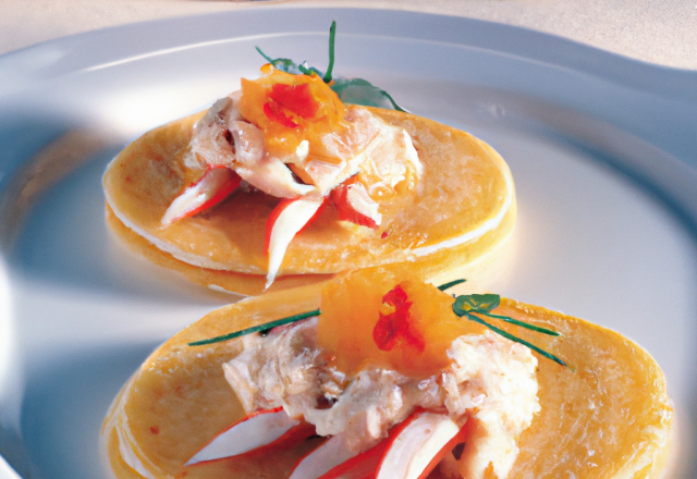 Mousse de crabe sur blinis