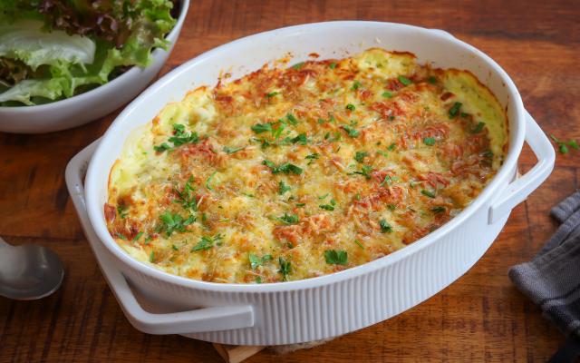 Gratin de ravioles au jambon blanc