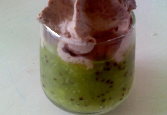 Verrine kiwi-choco