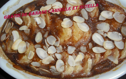 Gratin de banane cannelle et au nutella