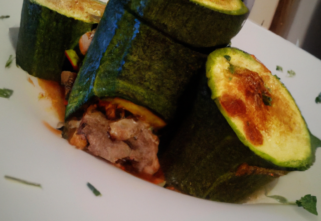 Courgette farcie au bœuf épicé