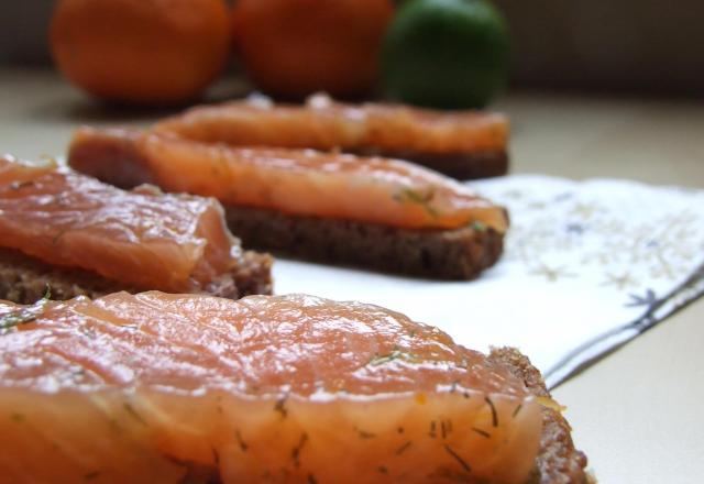 Gravlax de saumon aux agrumes