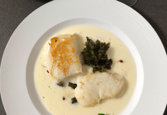 Filet de sole poêlé, crème de saint-jacques à la vanille