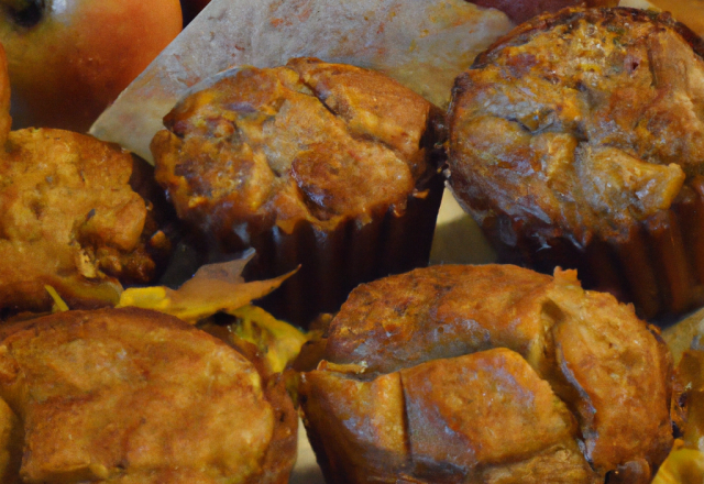 Muffins aux pommes, au miel et à la cannelle