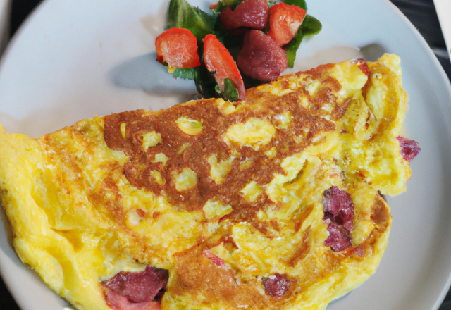 Omelette aux fraises maison