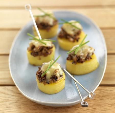 Canapé de Belle de Fontenay gratiné à la duxelle de champignon