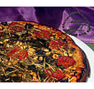 Tarte tatin d'aubergines au basilic et romarin