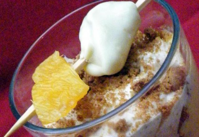 Bonbons d'ail de Lomagne confits à l'orange et ses mousses orange et chocolat blanc-spéculoos