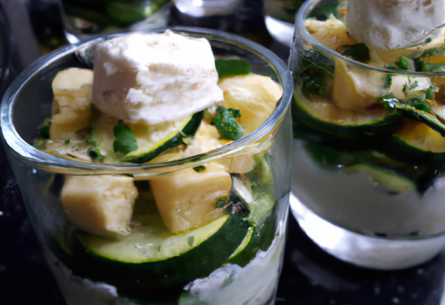 Verrine courgette feta