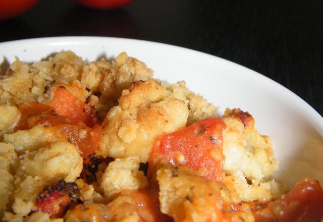 Crumble de tomates aux herbes