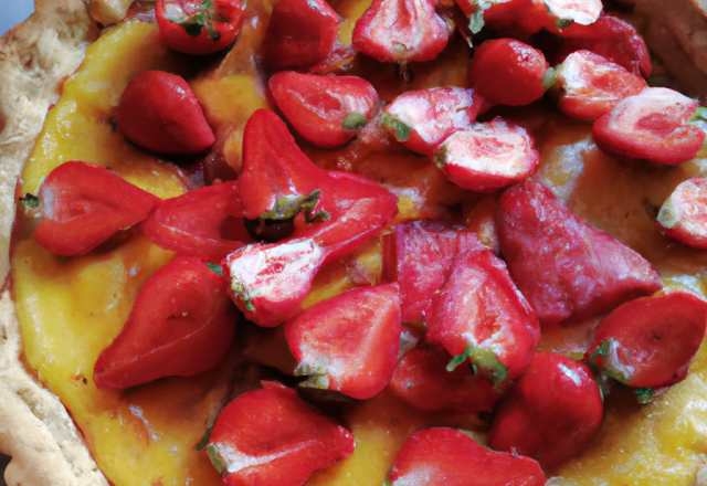 Tarte au citron et fraises