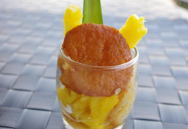 Verrine ananas et petit cake citron