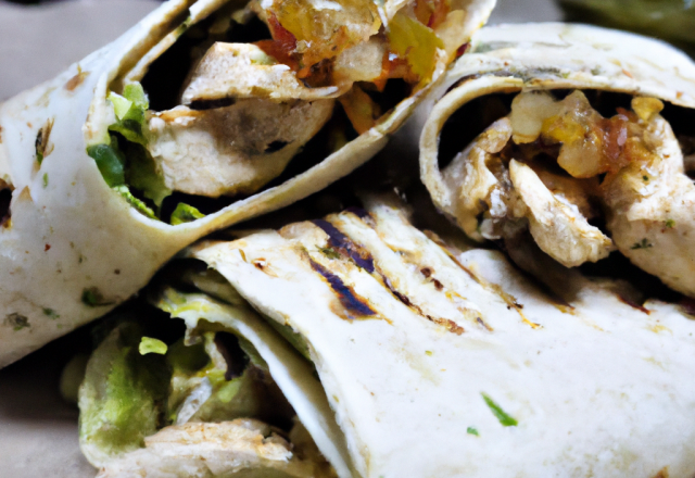 Wraps au poulet et pesto maison