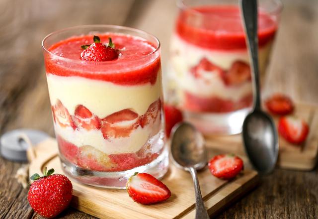Tiramisu aux fraises en verrine rapide