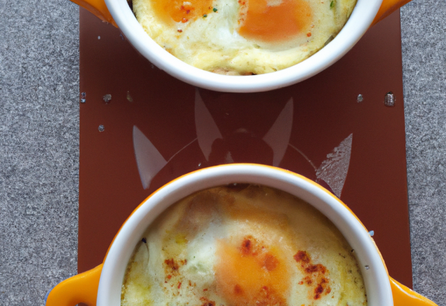 Œufs cocotte muscadés à l'Emmental de Savoie