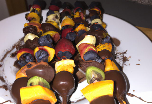 Brochette de fruits au chocolat