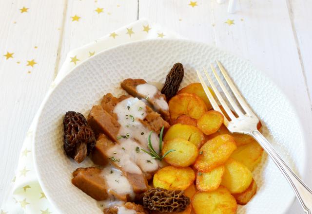 Seitan à la sauce aux morilles