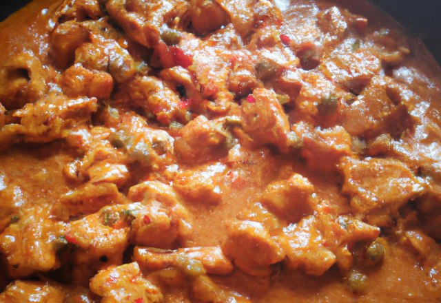 Émincé de poulet au curry rouge