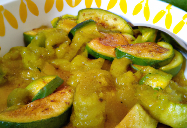 Courgette crue version curry vert