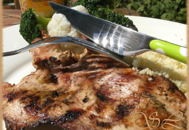 Escalopes de dinde grillées à la moutarde