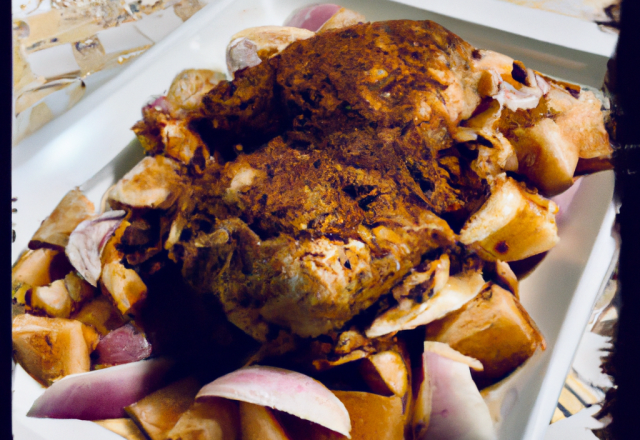 Chapon aux pain d'épices et aux pommes