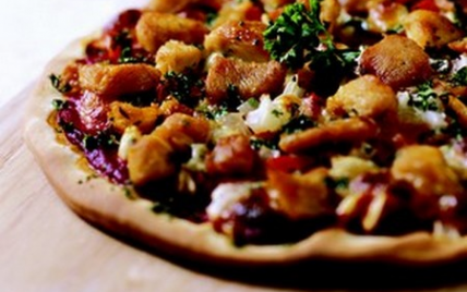 Pizza au poulet et coriandre