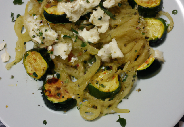 Spaghetti aux courgettes et à la feta