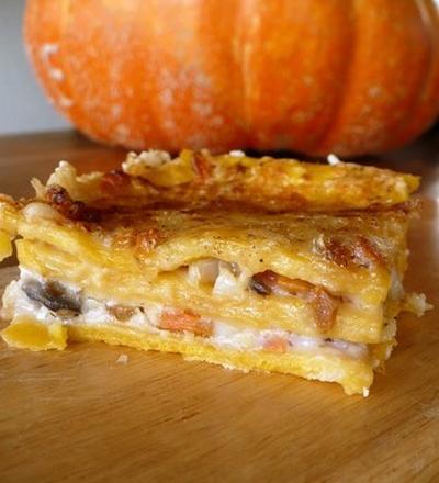 Lasagnes de citrouille aux champignons