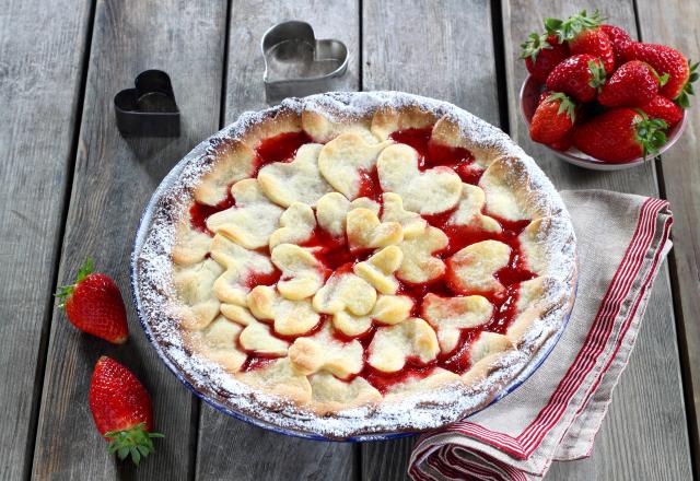 Tarte aux fraises et son topping cœur