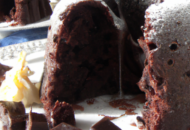 Gâteau au chocolat façon stracciatella au Micro-ondes