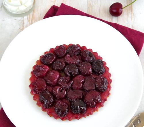 Tatin de cerises & chantilly à l'huile d'olive